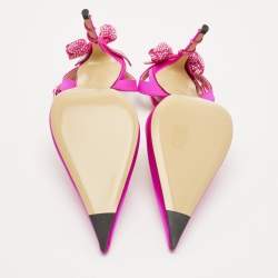 Mach & Mach Fuchsia Satin Wonder Tulip Ankle Strap Pumps Size 37
