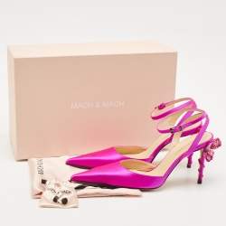 Mach & Mach Fuchsia Satin Wonder Tulip Ankle Strap Pumps Size 37