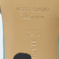 مملوكة مسبقًا Mach & Mach Blue Satin Crystal Flower Pumps Size 39.5