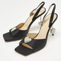 مملوكة مسبقًا صندل ماك أند ماك ساتان أسود بقلب كريستال مقاس 38.5