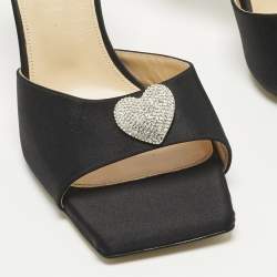 مملوكة مسبقًا صندل ماك أند ماك ساتان أسود بقلب كريستال مقاس 38.5