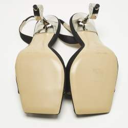 مملوكة مسبقًا صندل ماك أند ماك ساتان أسود بقلب كريستال مقاس 38.5