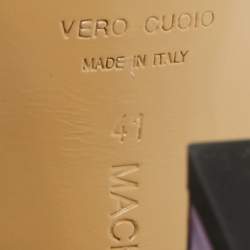 مملوكة مسبقًا Mach & Mach Purple Iridescent Leather Double Bow Platform Sandals Size 41