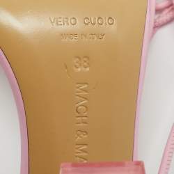 Pre Owned صندل ماش أند ماش جلد شفاف/وردي بي في سي مع كريستال على شكل مربع حول الكاحل مقاس 38