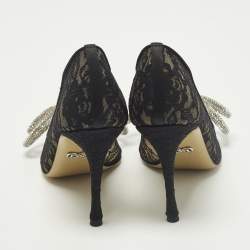 مملوكة مسبقًا حذاء كعب عالي ماك & ماك بي في سي و جلد لامع فضي مع فيونكة مزدوجة مقاس 35