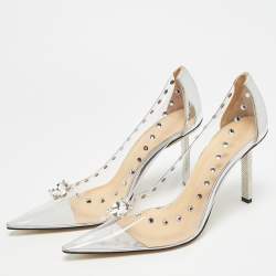 مملوكة مسبقًا Mach & Mach Diamond Dreams Size 39.5 Transparent/Silver PVC and Leather Pumps