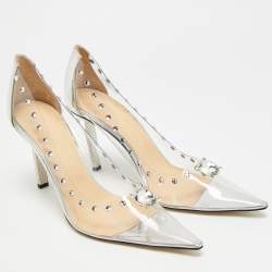 مملوكة مسبقًا Mach & Mach Diamond Dreams Size 39.5 Transparent/Silver PVC and Leather Pumps