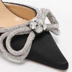 مملوكة مسبقًا حذاء كعب عالي ماك & ماك ساتان مزخرف بالكريستال بفيونكتين ورباط للكاحل مقاس 38