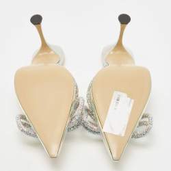 Pre Owned Mach & Mach Muliticolor PVC Crystal Embellished Slide Sandals Size 38.5