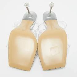 مملوكة مسبقًا Mach & Mach Transparent PVC French Triple Bow Sandals Size 40