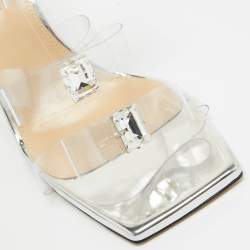 مملوكة مسبقًا Mach & Mach Transparent PVC French Triple Bow Sandals Size 40