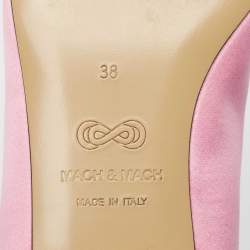 مملوكة مسبقًا Mach & Mach Pink Satin Triple Heart Ballet Flats Size 38