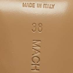 Pre Owned Mach & Mach Transparent Iridescent PVC Crystal Embellished Double Bow Slide Sandals Size 38