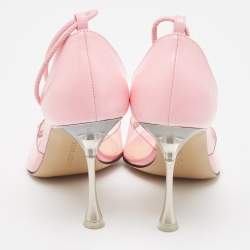 مملوكة مسبقًا صندل ماك أند ماك بي في سي وجلد وردي مزخرف كريستال مقدمة مدببة بحزام للكاحل مقاس 39