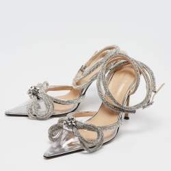 مملوكة مسبقًا Mach & Mach Transparent PVC Crystals Double Bow Pumps Size 39