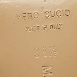 Pre Owned Mach & Mach Metallic Yellow Patent Leather Crystal Embellished Double Bow Mules Size 38.5