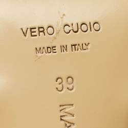 Pre Owned Mach & Mach Brown PVC Crystal Embellished Double Bow Mules Size 39