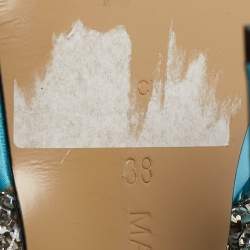 Mach & Mach Blue Satin Double Bow Crystal Embellished Platform Pumps Size 38