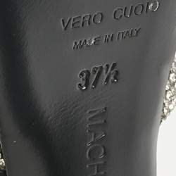 مملوكة مسبقًا Mach & Mach Black Satin Crystal Embellished Double Bow Platform Pumps Size 37.5