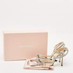 مملوكة مسبقًا Mach & Mach Transparent PVC Crystal Embellished Double Bow Pumps Size 38