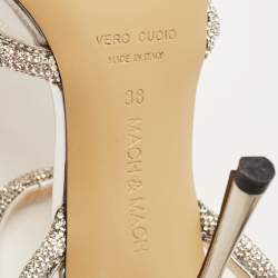 مملوكة مسبقًا Mach & Mach Transparent PVC Crystal Embellished Double Bow Pumps Size 38