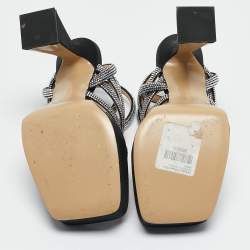 Mach & Mach Black Satin Sydney Platform Sandals Size 40