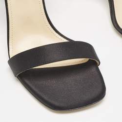 Mach & Mach Black Satin Wonder Tulip Sandals Size 38.5