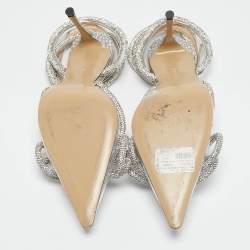 Mach & Mach Transparent PVC Double Bow Crystal Embellished Pumps Size 38.5