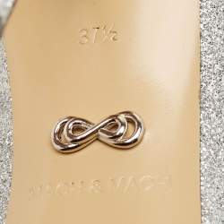 مملوكة مسبقًا Mach & Mach Silver Glitter Crystal Double Bow Pumps Size 37.5