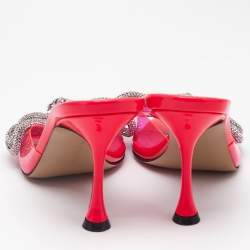 Mach & Mach Neon Pink PVC Double Bow Slide Sandals Size 35