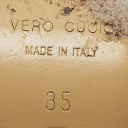 Pre Owned Mach & Mach Silver Patent Leather and PVC Double Bow Pumps Size 35