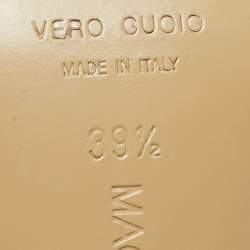 Pre Owned Mach & Mach Iridescent PVC Crystal Embellished Double Bow Slide Sandals Size 39.5