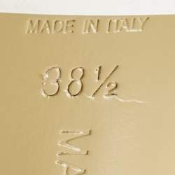 Pre Owned Mach & Mach Silver Leather and PVC Double Bow Platform Pumps Size 38.5