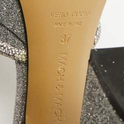 مملوكة مسبقًا حذاء منصة موازنة ماك & ماك فضي من الجلد وبي في سي مع قوس مزدوج مقاس 38.5