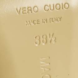 Pre Owned Mach & Mach Size 38.5 Black Leather and PVC Ankle Strap Sandals