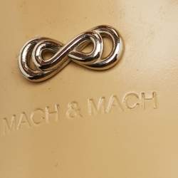 Pre Owned Mach & Mach Double Bow Size 38 Black Lace Crystal Embellished Ankle Wrap Pumps