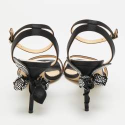 مملوكة مسبقًا صندل ماخ أند ماخ حزام كاحل ساتان أسود عجب توليب مقاس 39