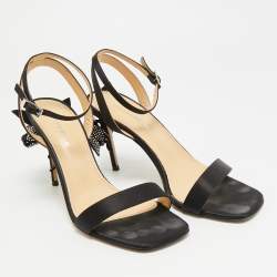 مملوكة مسبقًا صندل ماخ أند ماخ حزام كاحل ساتان أسود عجب توليب مقاس 39