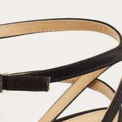 Pre Owned Mach & Mach Le Cadeau Size 42 Black Satin Platform Sandals