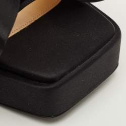 Pre Owned Mach & Mach Le Cadeau Size 42 Black Satin Platform Sandals