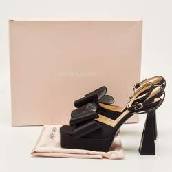 Pre Owned Mach & Mach Le Cadeau Size 42 Black Satin Platform Sandals