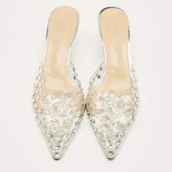 Pre Owned ميوول ماش أند ماش بي في سي شفاف مزين بالكريستال مقاس 36.5