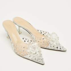 Pre Owned ميوول ماش أند ماش بي في سي شفاف مزين بالكريستال مقاس 36.5