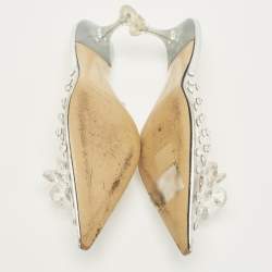 Pre Owned ميوول ماش أند ماش بي في سي شفاف مزين بالكريستال مقاس 36.5