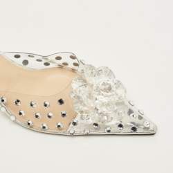 Pre Owned ميوول ماش أند ماش بي في سي شفاف مزين بالكريستال مقاس 36.5