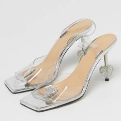 Pre Owned Mach & Mach Star Size 38 Transparent PVC Slide Sandals