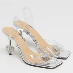 Pre Owned Mach & Mach Star Size 38 Transparent PVC Slide Sandals