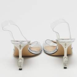 Pre Owned Mach & Mach Star Size 38 Transparent PVC Slide Sandals