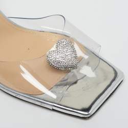 Pre Owned Mach & Mach Star Size 38 Transparent PVC Slide Sandals