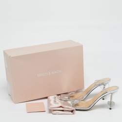 Pre Owned Mach & Mach Star Size 38 Transparent PVC Slide Sandals
